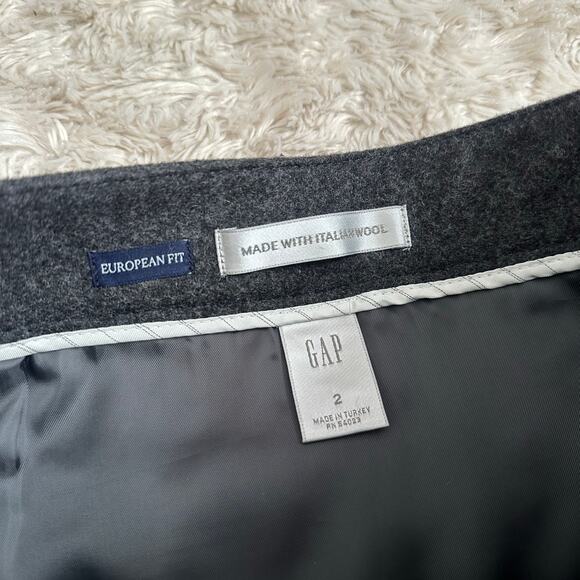 Vintage Y2K Gap Sz 2 European Fit Italian Wool Felted Mini Skirt Gray - Picture 3 of 8